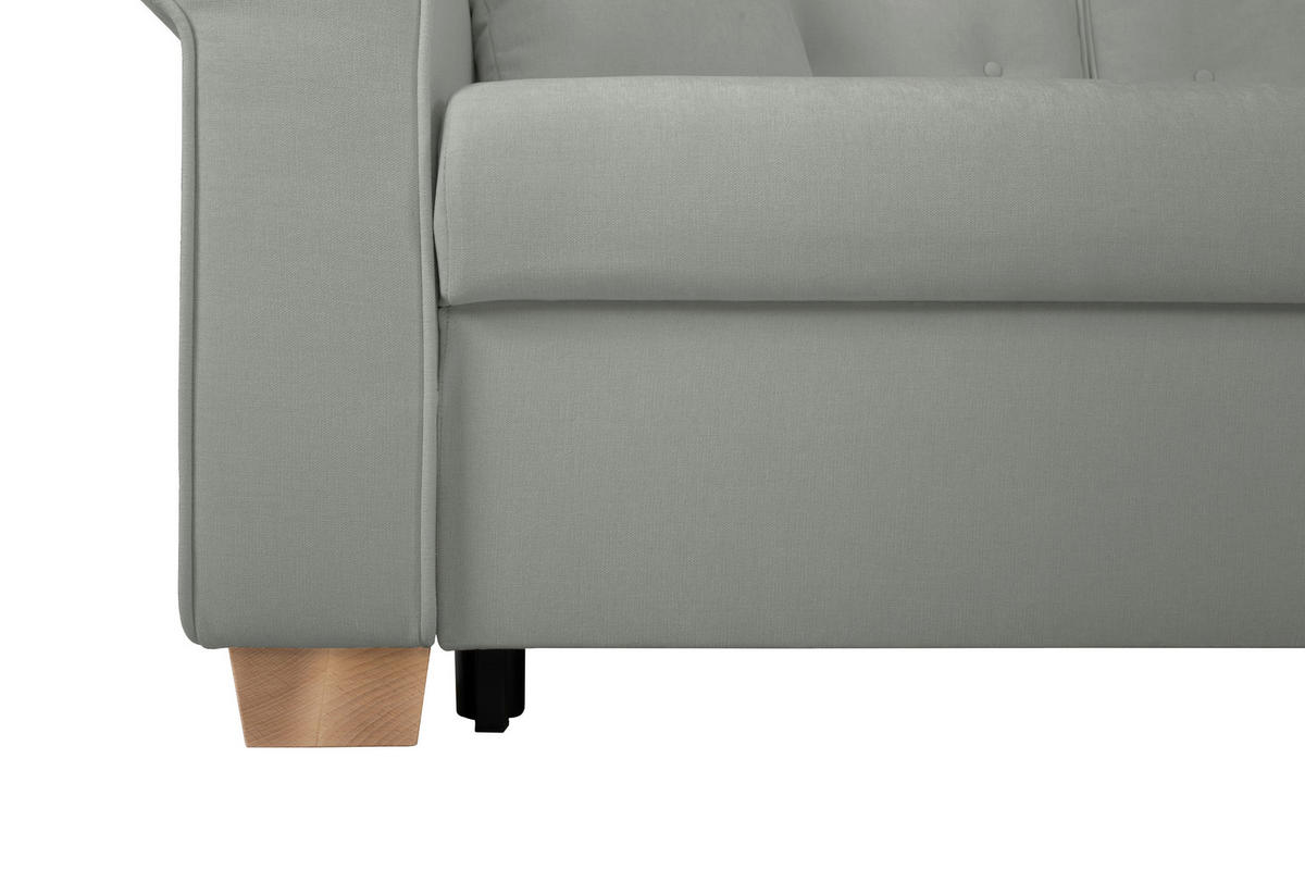 SCHLAFSOFA Chenille Dunkelgrau  - Dunkelgrau/Buchefarben, Design, Holz/Textil (240/94/98cm) - MID.YOU