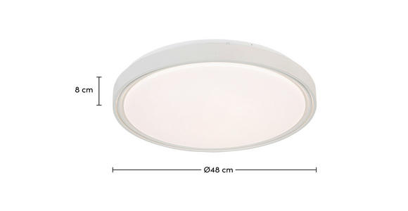 DECKENLEUCHTE 48/8 cm  - Transparent/Weiß, Trend, Kunststoff/Metall (48/8cm) - Novel