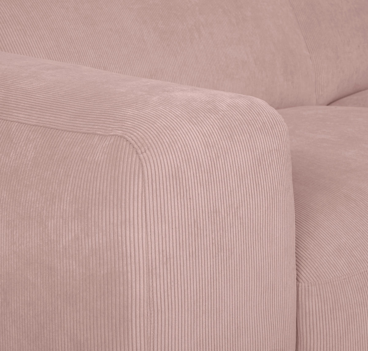 3-SITZER-SOFA in Cord Rosa  - Schwarz/Rosa, Design, Kunststoff/Textil (247/75/104cm) - MID.YOU