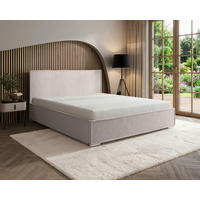 POLSTERBETT 180/200 cm,  in Creme, gepolstertes Kopfteil, Lattenrost, Bettkasten,  - Chromfarben/Creme, MODERN, Holz/Kunststoff (180/200cm) - Chameo