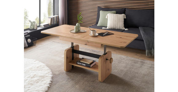 COUCHTISCH 110-148/65/47-63 cm rechteckig Eiche Artisan - Eiche Artisan, KONVENTIONELL, Holzwerkstoff (110-148/65/47-63cm) - Carryhome