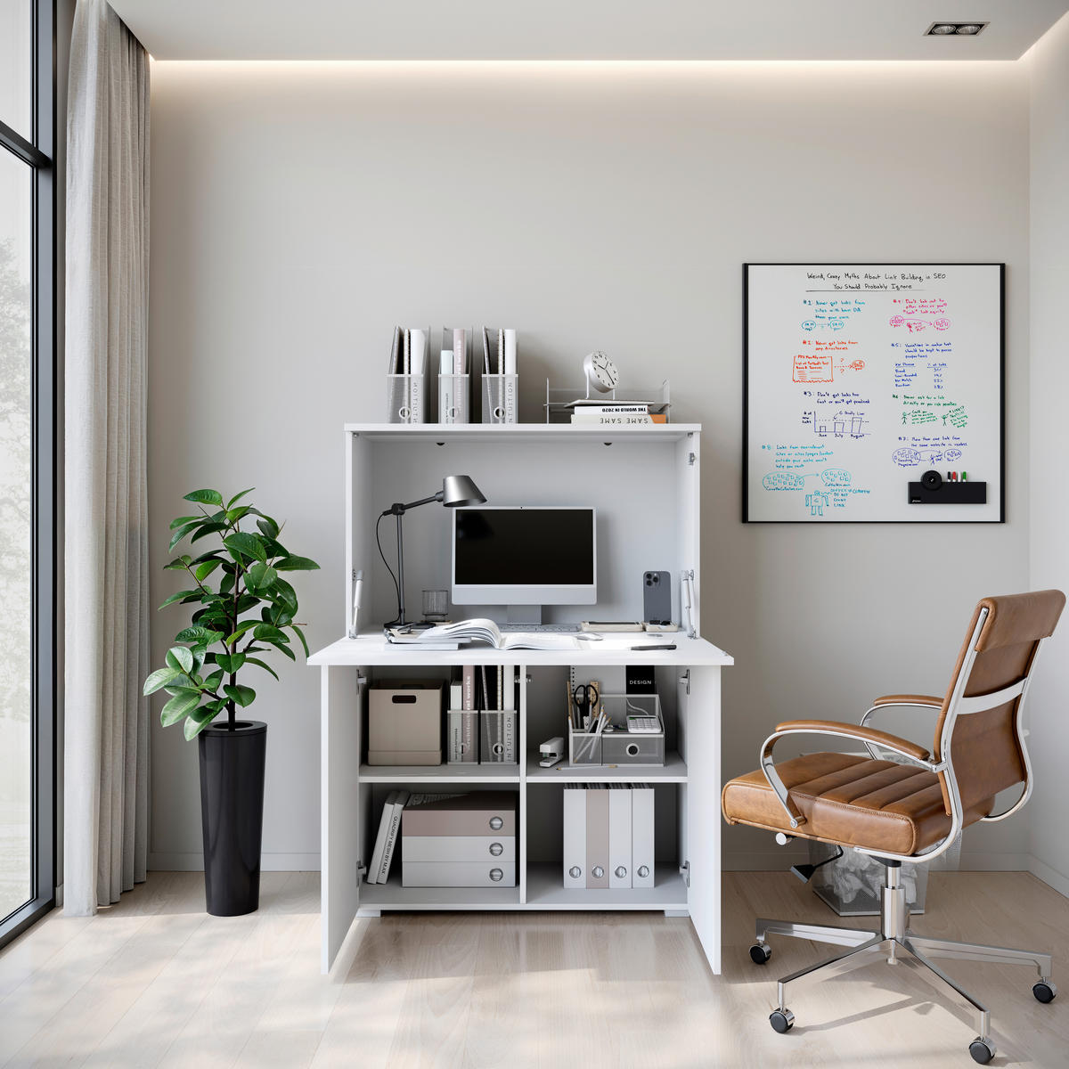 POMOĆNI STOL  bijela, bijela visoki sjaj  drvni materijal  - bijela/siva, Design, drvni materijal/plastika (90/125,1/42cm) - Livetastic