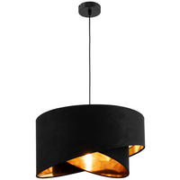 HÄNGELEUCHTE 45/130 cm   - Goldfarben/Schwarz, Trend, Textil/Metall (45/130cm) - Novel