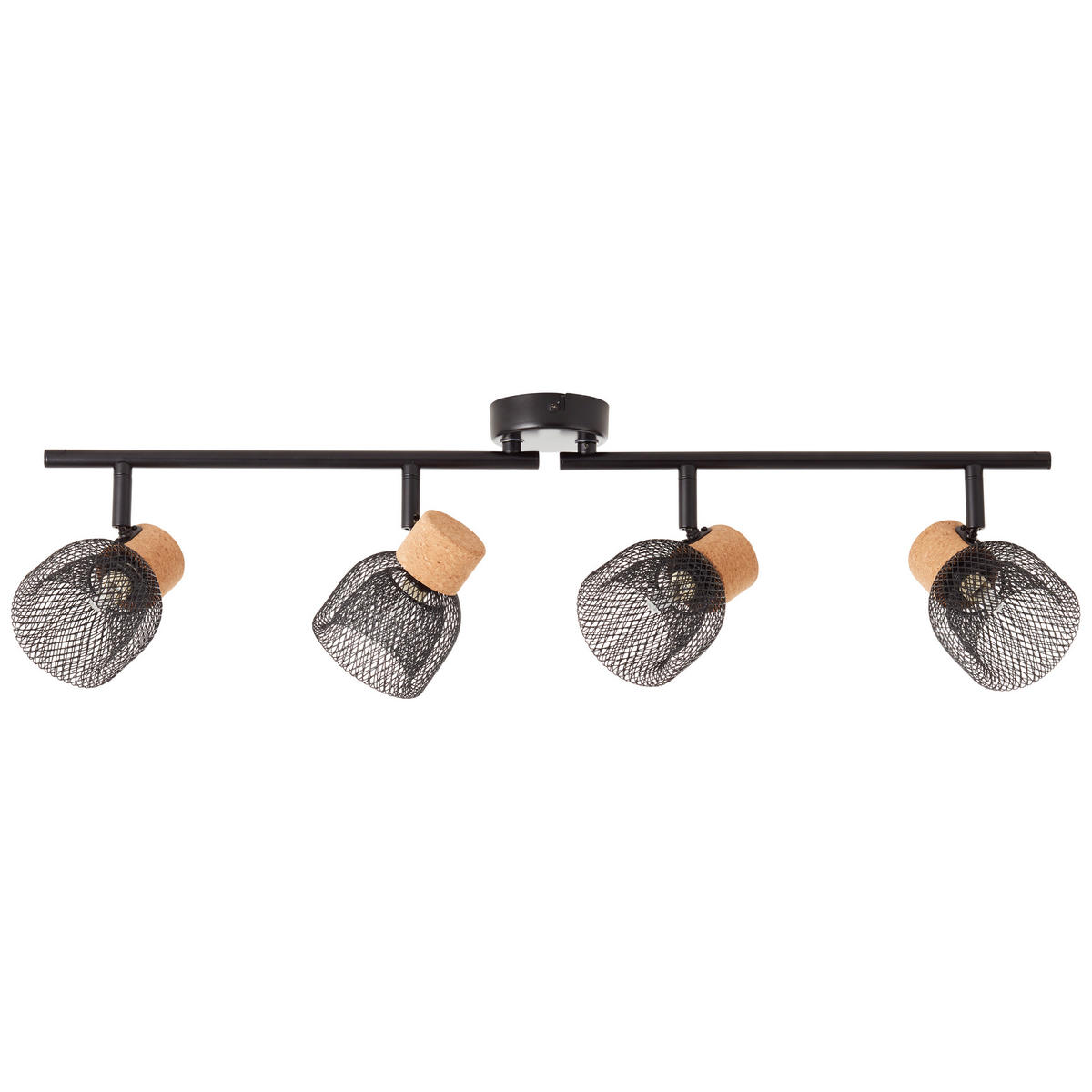 DECKENLEUCHTE Flaka   - Schwarz, Natur, Holz/Metall (16,5/76,5/9cm) - Brilliant