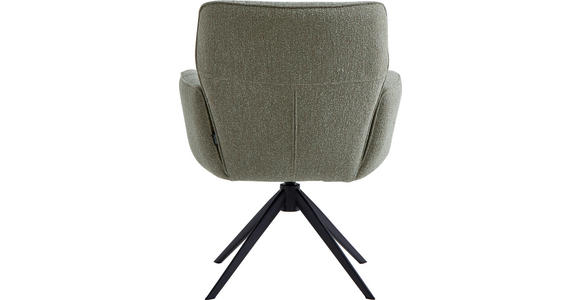 ARMLEHNSTUHL in Eisen Leinenoptik - Schwarz/Grün, Design, Textil/Metall (67/86/68cm) - Novel