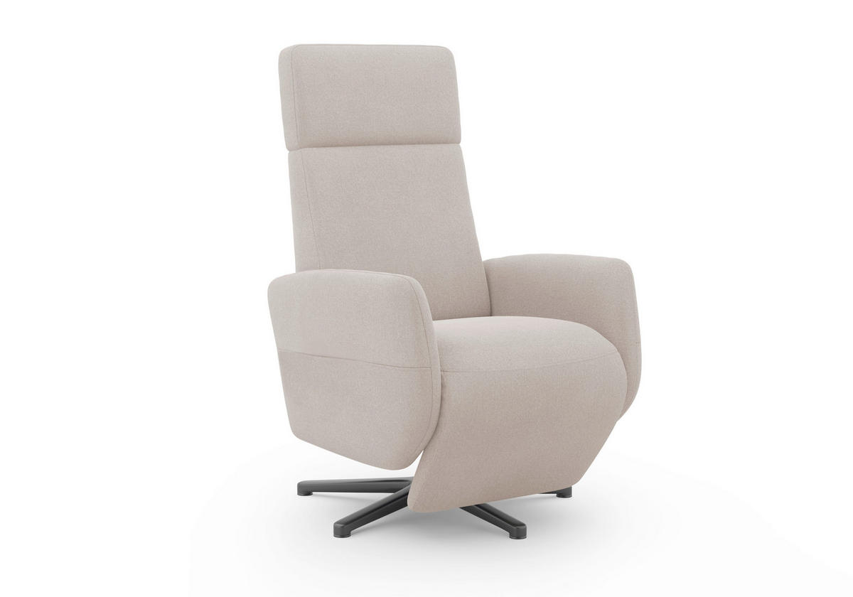RELAXSESSEL Flachgewebe    - Greige/Schwarz, KONVENTIONELL, Textil/Metall (71/110/82cm) - Sit & More