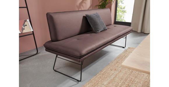 SITZBANK in Metall, Textil Schwarz, Dunkelbraun  - Dunkelbraun/Schwarz, Design, Textil/Metall (195/87/65cm) - Dieter Knoll