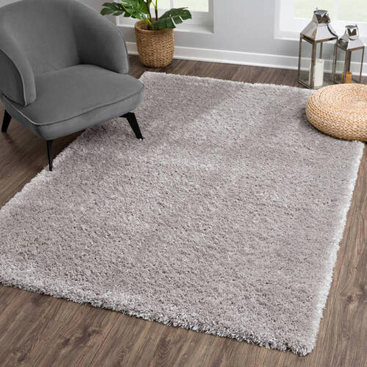 PREPROGA Z VISOKIM FLOROM Porto  160/230 cm  tkano  siva  - siva, Konvencionalno, tekstil (160/230cm)