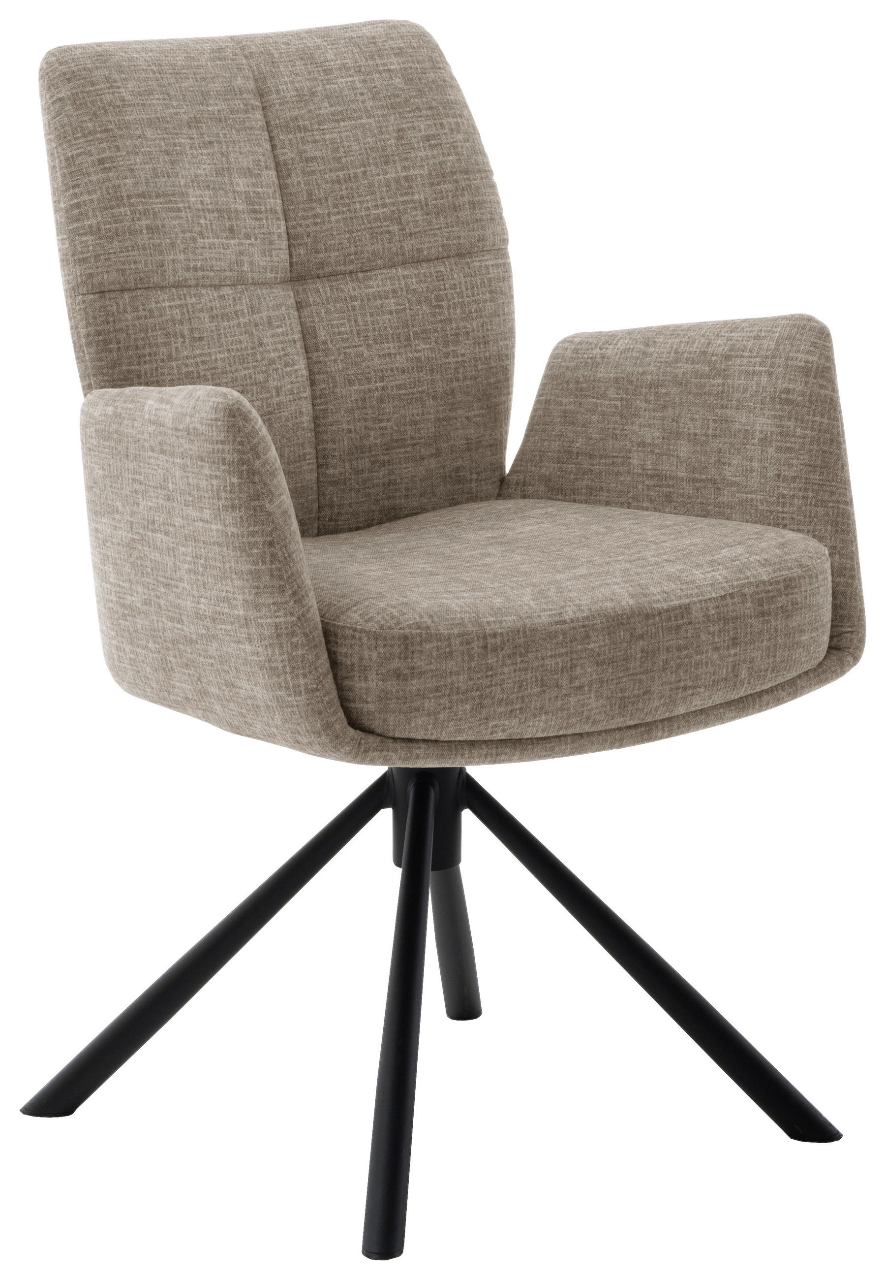 ARMLEHNSTUHL  in Flachgewebe  - Schwarz/Cappuccino, Design, Textil/Metall (60/87/61cm) - Novel