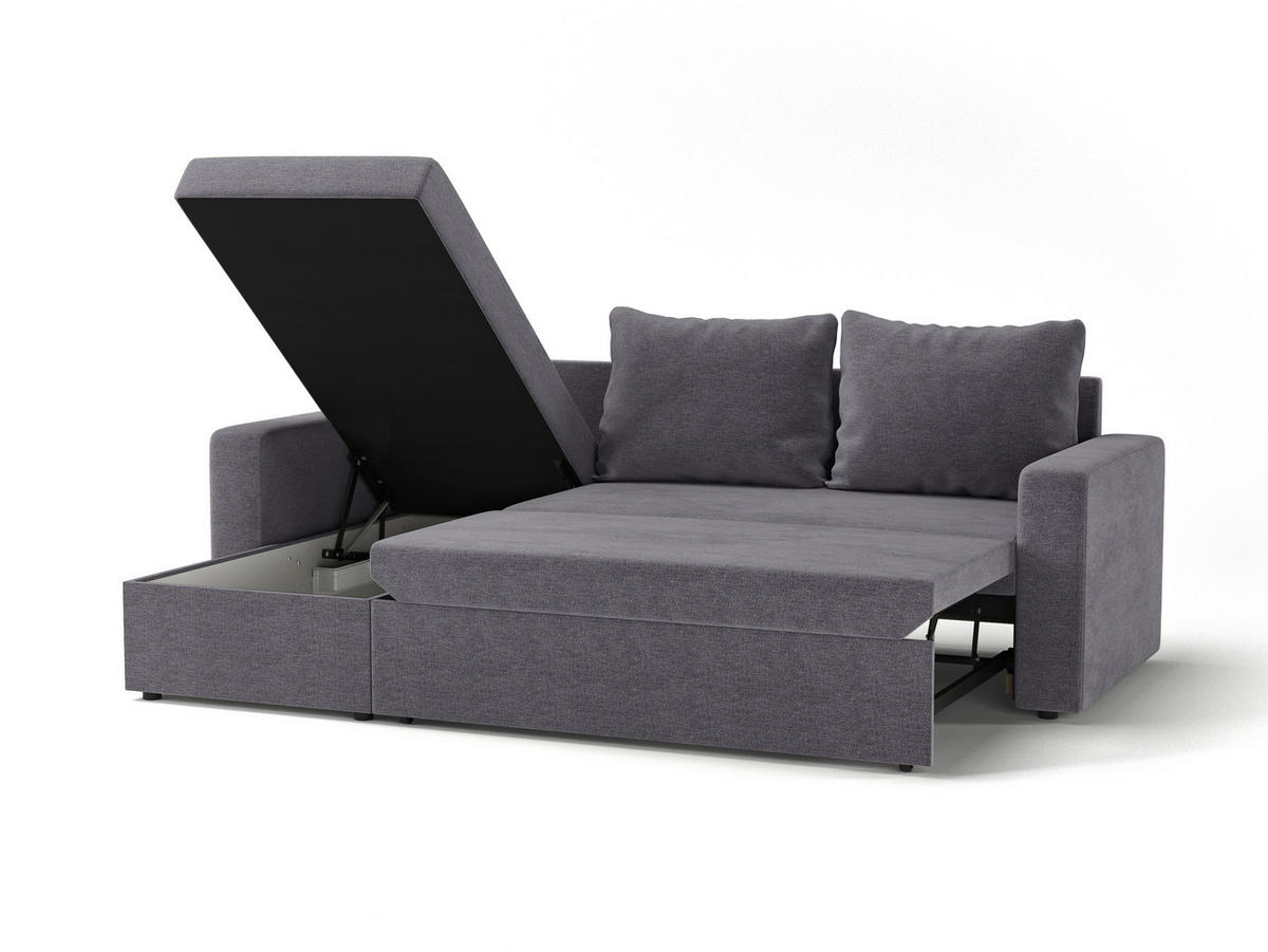 ECKSOFA HOLLYWOOD in Flachgewebe Braun  - Schwarz/Braun, Design, Kunststoff/Textil (151/230cm) - MID.YOU