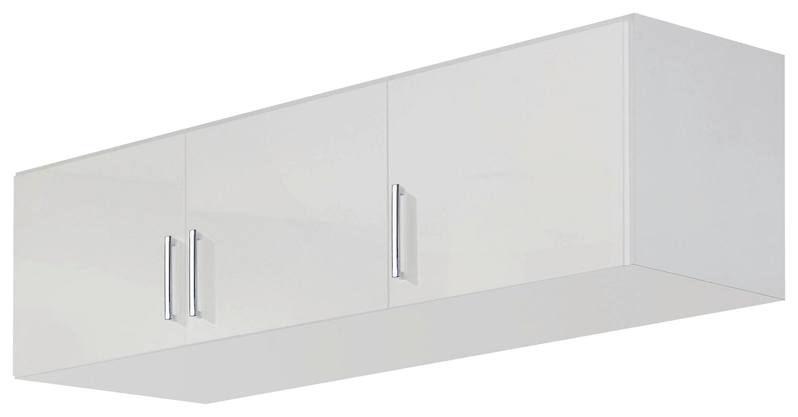 AUFSATZSCHRANK 136/39/54 cm  - Weiß Hochglanz/Alufarben, Design, Holzwerkstoff/Kunststoff (136/39/54cm) - Carryhome