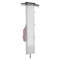 GARDEROBENPANEEL 63/192/26 cm  - Weiss Hochglanz/Alufarben, Basics, Glas/Metall (63/192/26cm) - Moderano