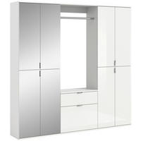 GARDEROBE 3-teilig 183/193/34 cm  - Weiss Hochglanz, Modern, Glas/Holzwerkstoff (183/193/34cm) - MID.YOU