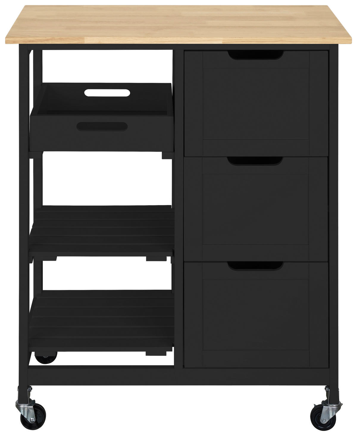 KÜCHENINSEL   in Naturfarben, Schwarz  - Schwarz/Naturfarben, Basics, Holz/Holzwerkstoff (67/84/37cm) - MID.YOU