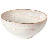 SERVIERPLATTE TAORMINA  - Weiß Hochglanz/Goldfarben, Basics, Keramik (24/10/24cm) - Costa Nova