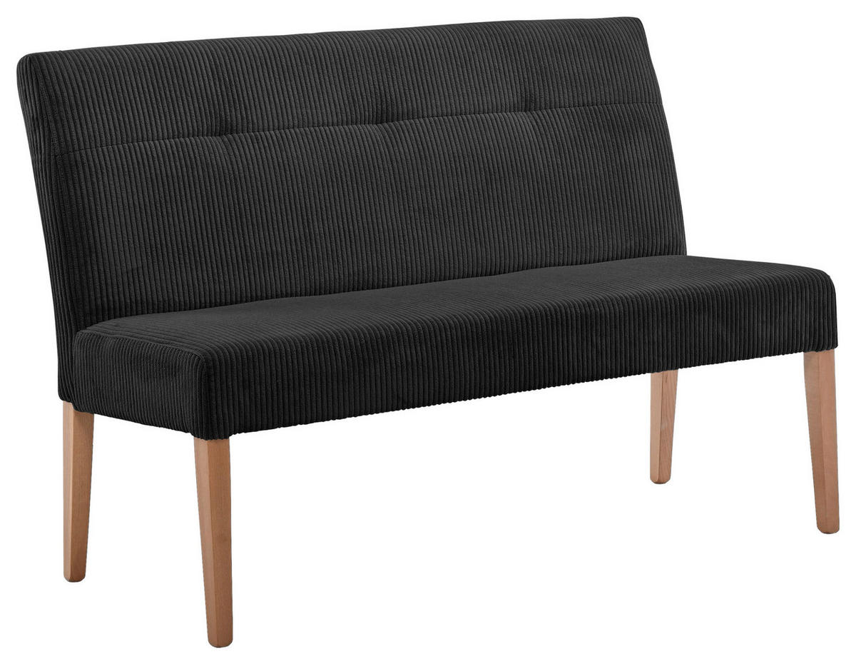 SITZBANK 140/92/66 cm  in Schwarz, Buchefarben  - Buchefarben/Schwarz, KONVENTIONELL, Holz/Textil (140/92/66cm) - home24