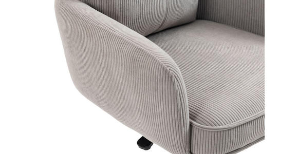 BARHOCKER Cord Taupe Eisen Sitzfläche 360° drehbar, Stoffauswahl, inklusive Armlehnen  - Taupe/Schwarz, Design, Textil/Metall (54/98-120/58cm) - Novel