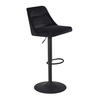 BARHOCKER Samt Schwarz Sitzfläche 360° drehbar  - Schwarz, Design, Textil/Metall (45/106/51cm) - MID.YOU