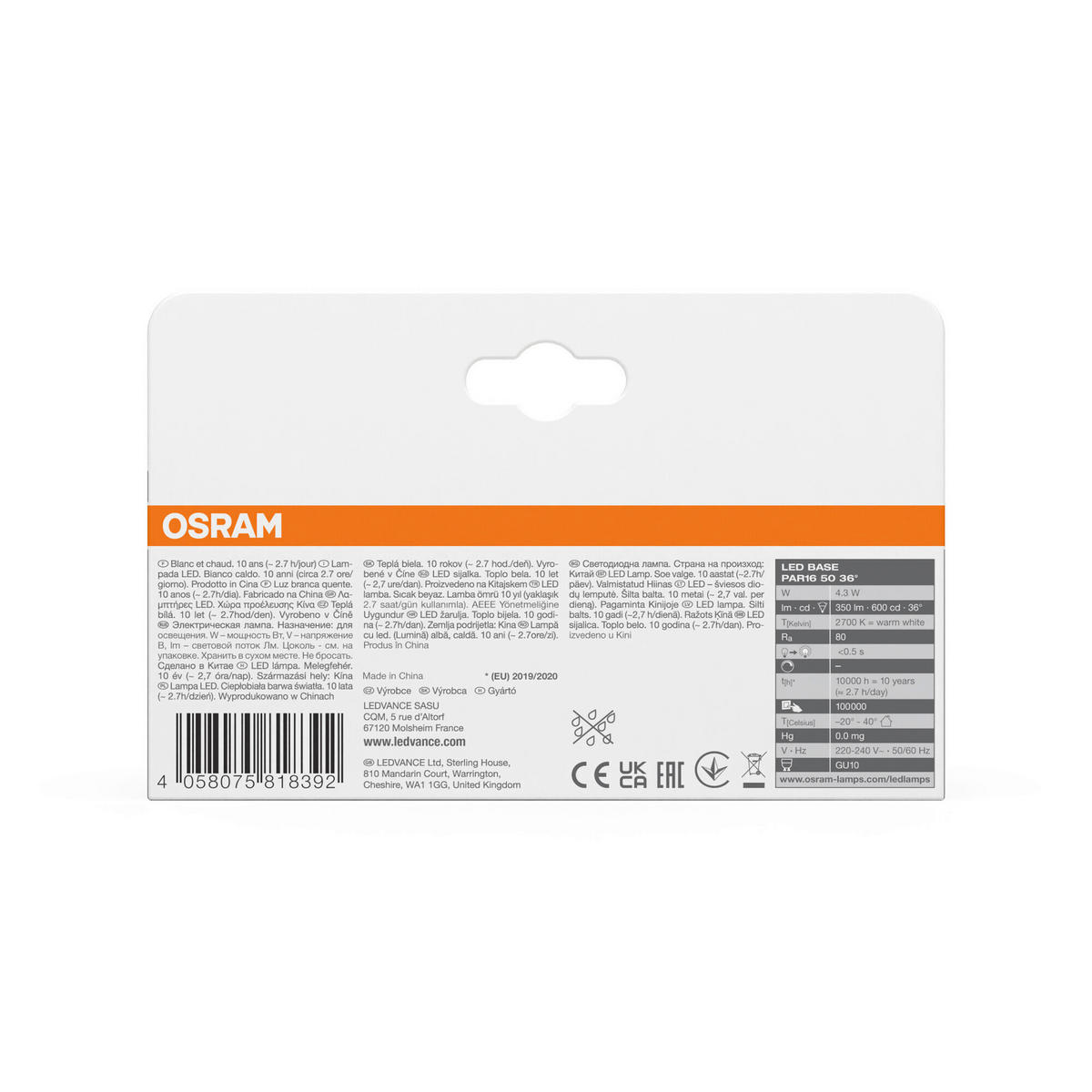 LED-LEUCHTMITTEL  - Klar, Basics, Glas (5/5,4cm) - Osram