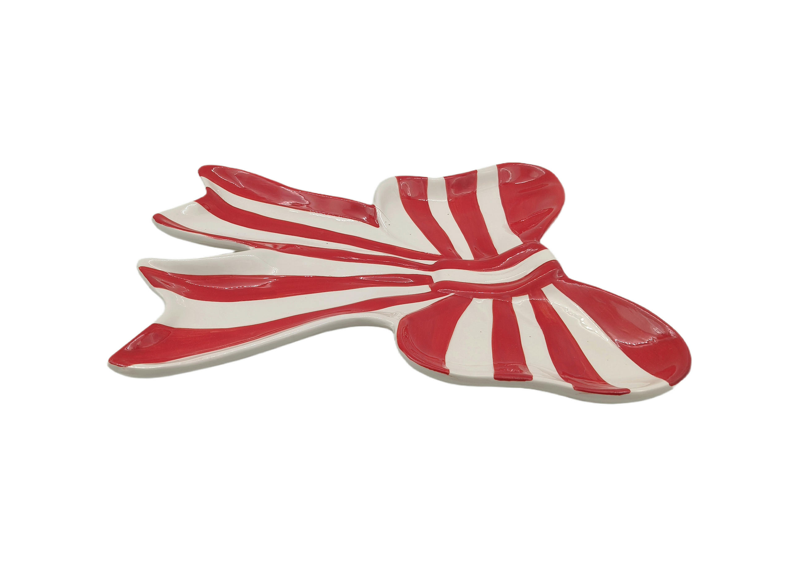 SERVIERPLATTE  - Weiß Hochglanz/Rot, LIFESTYLE, Keramik (30,5/27,1/3,4cm) - X-Mas