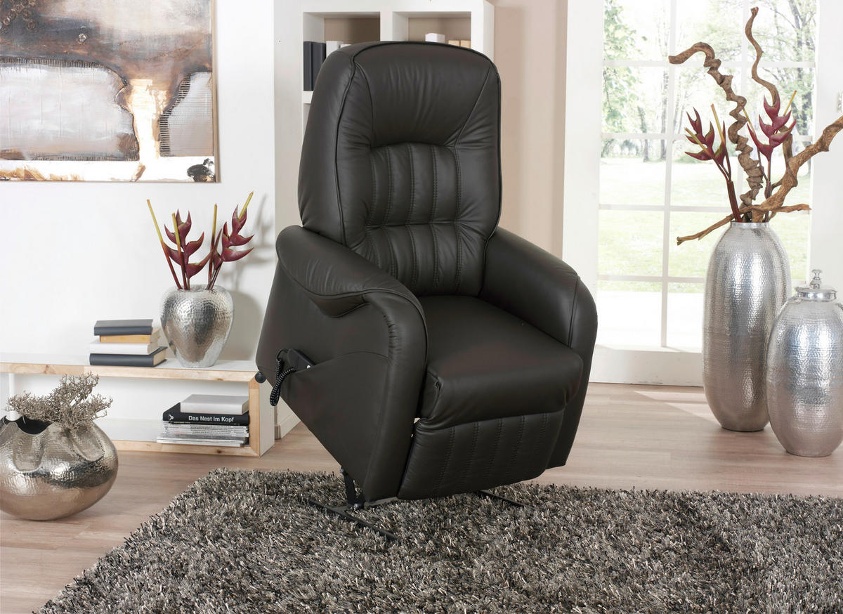 TV FOTELJ,  črna usnje - črna, Konvencionalno, usnje (78/107/93cm) - Himolla