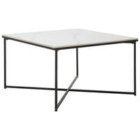 COUCHTISCH 80/45/80 cm quadratisch Weiß, Schwarz  - Schwarz/Weiß, Design, Keramik/Metall (80/45/80cm) - Livetastic