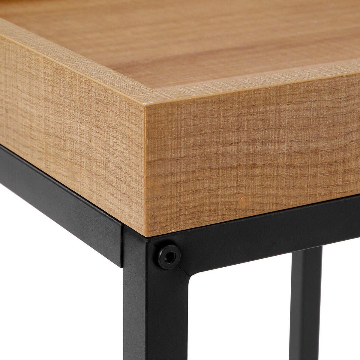 BEISTELLTISCHSET in Metall, Holzwerkstoff 40/38-45/51-55 cm  - Eichefarben, Basics, Holzwerkstoff/Metall (40/38-45/51-55cm) - Boxxx