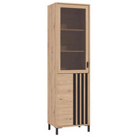 VITRÍNA, černá, dub artisan, 54,6/192,6/40 cm - černá/dub artisan, Basics, kompozitní dřevo/plast (54,6/192,6/40cm) - Hom`in
