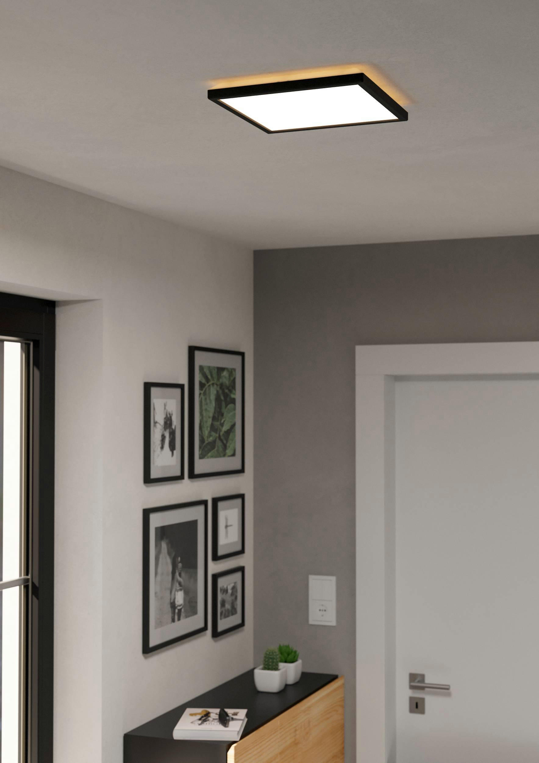 TAKLAMPA FÖR BADRUM Curitiba 29/29/2,5 cm  - vit/svart, Basics, plast (29/29/2,5cm) - Celina