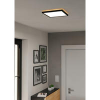 BADEZIMMER-DECKENLEUCHTE Curitiba 29/29/2,5 cm   - Schwarz/Weiß, Basics, Kunststoff (29/29/2,5cm) - Celina