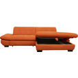ECKSOFA  in Mikrofaser Orange  290/198 cm  - Schwarz/Orange, Design, Textil/Metall (290/198cm) - Xora