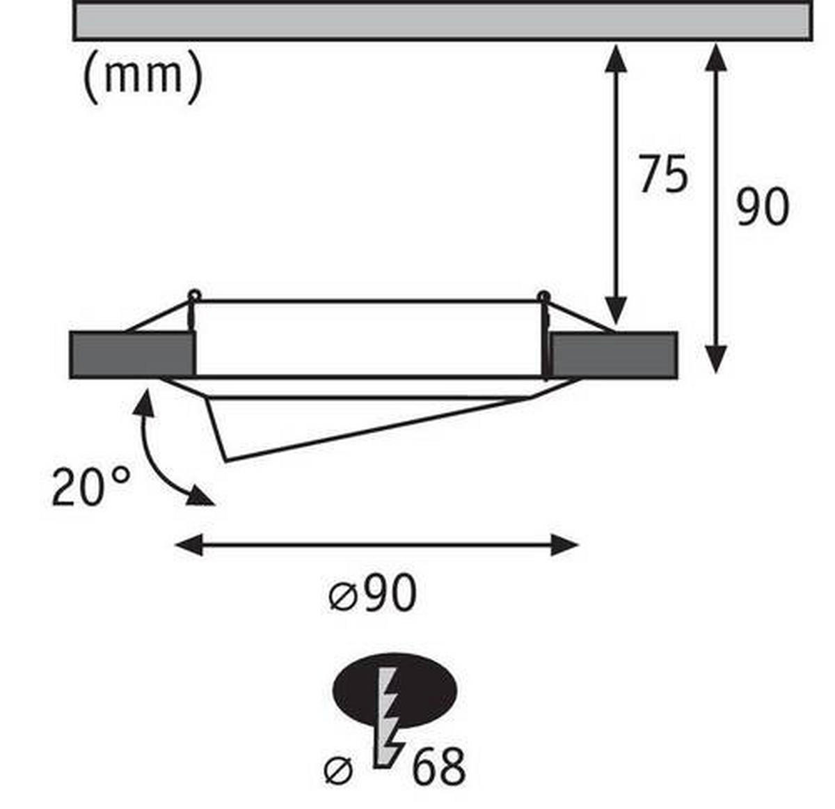 LED-EINBAUSPOT 9 cm  - Weiß, Design, Metall (9cm) - Paulmann