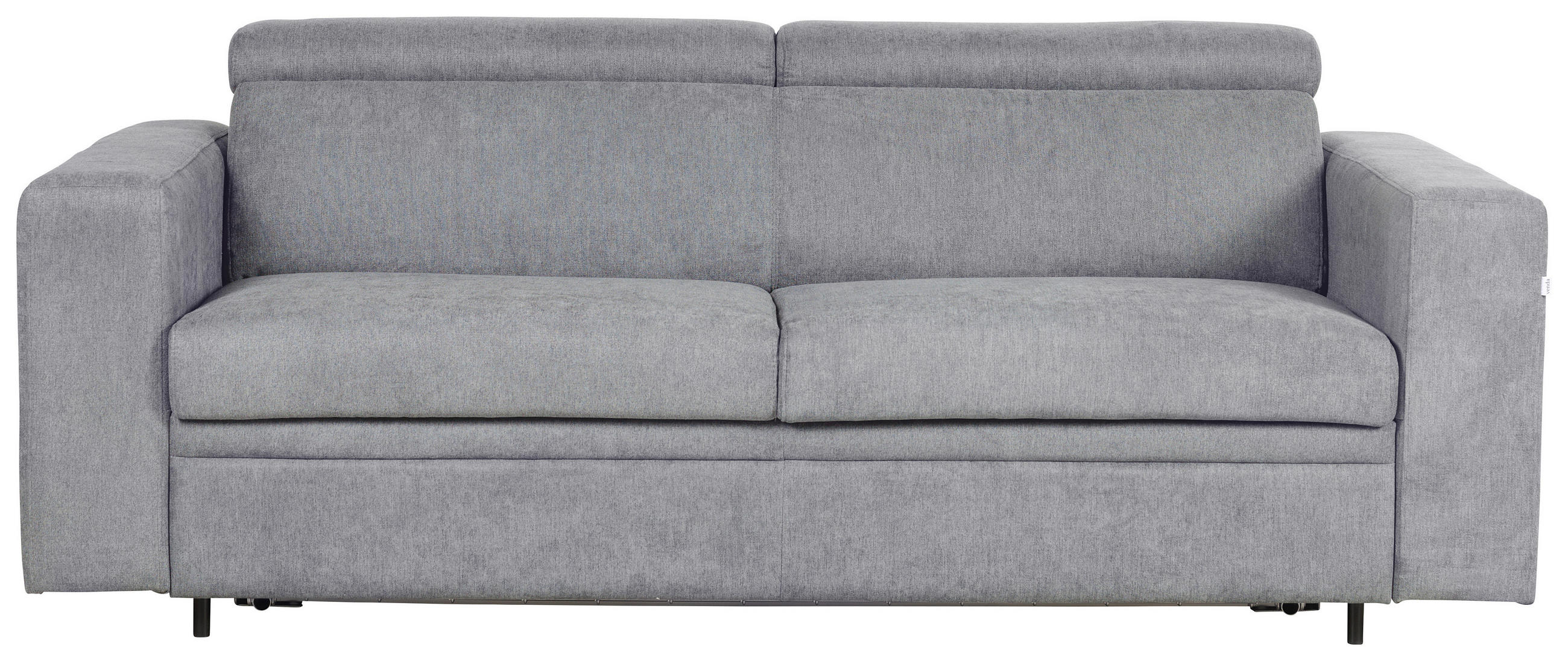SCHLAFSOFA Flachgewebe Hellgrau  - Hellgrau/Schwarz, KONVENTIONELL, Kunststoff/Textil (206/83/100cm) - Livetastic
