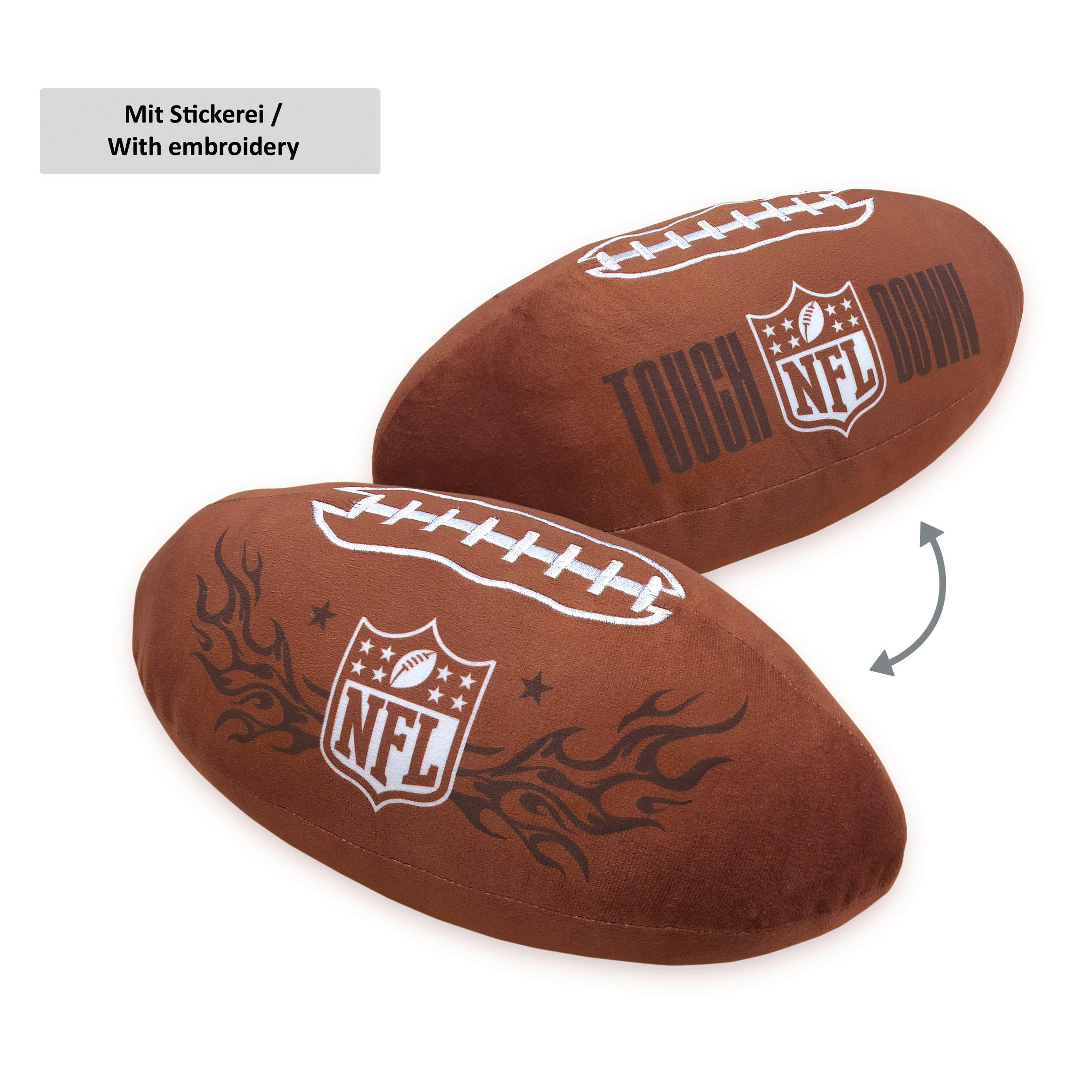 ZIERKISSEN NFL 36 /16,5 cm  - Braun/Weiß, Basics, Textil (36 /16,5cm) - Herding