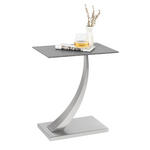 BEISTELLTISCH 30,5/45,7/54,6 cm Silberfarben, Dunkelgrau rechteckig  - Dunkelgrau/Silberfarben, Design, Glas/Metall (30,5/45,7/54,6cm) - Xora