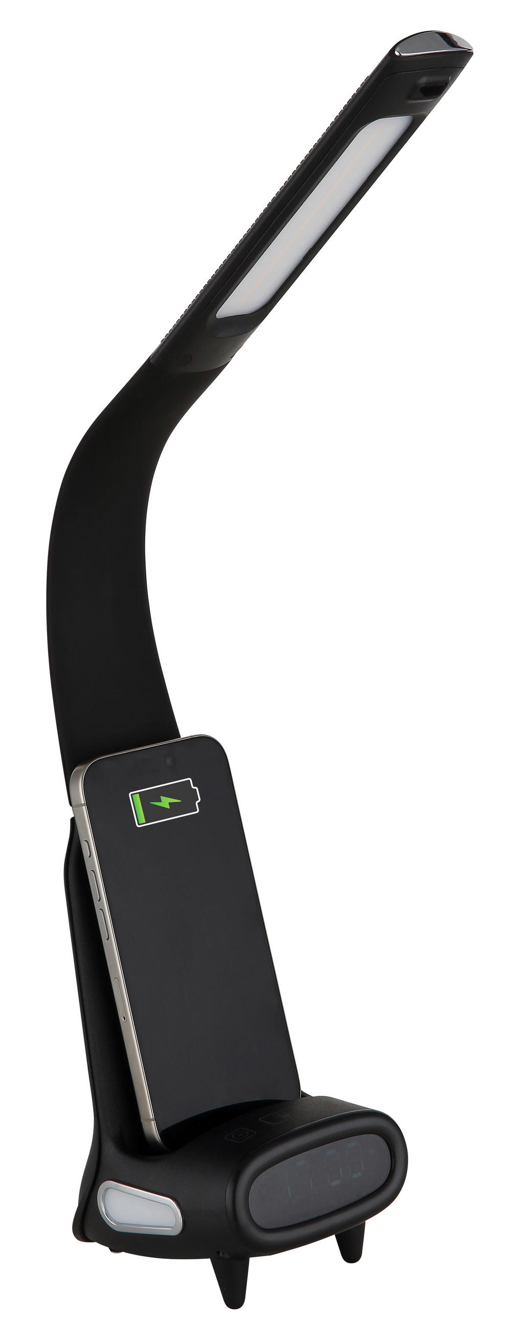 LED-TISCHLEUCHTE 25/10/50 cm   - Chromfarben/Schwarz, Design, Kunststoff (25/10/50cm) - Globo