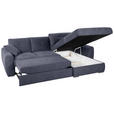 ECKSOFA in Mikrofaser Blau  - Chromfarben/Blau, MODERN, Kunststoff/Textil (276/193cm) - Hom`in