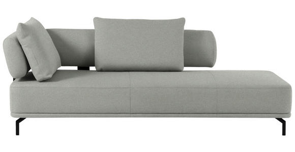 RÉCAMIERE Palio in Flachgewebe Weiß, Hellgrau  - Hellgrau/Schwarz, Design, Textil/Metall (227/89/101cm) - Dieter Knoll