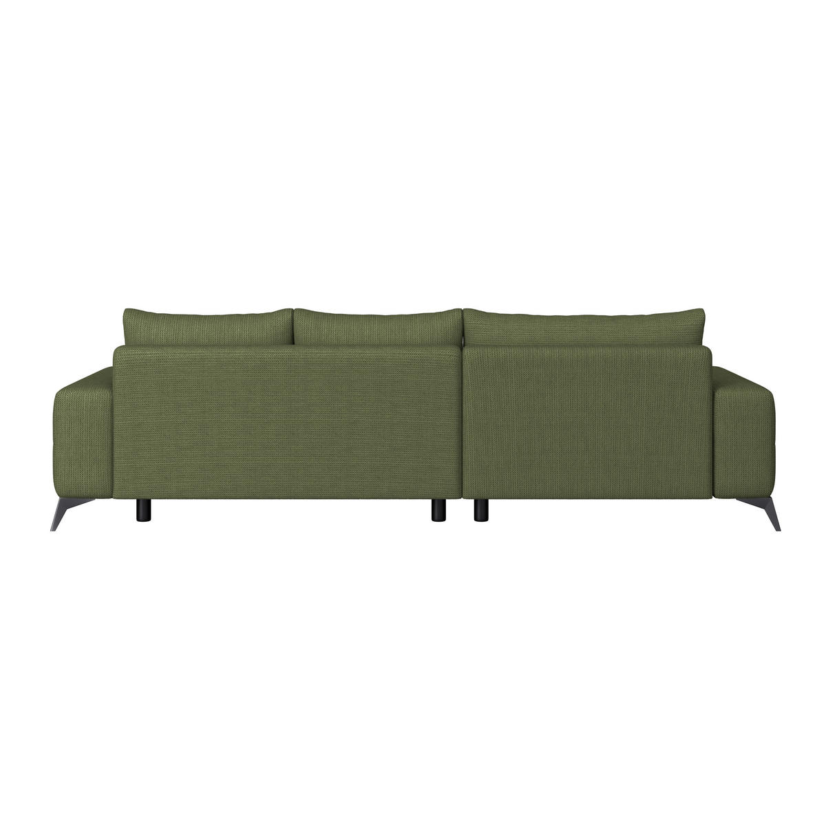 ECKSOFA MAURO Waldgrün Flachgewebe  - Waldgrün/Schwarz, Trend, Textil/Metall (175/290cm) - MID.YOU