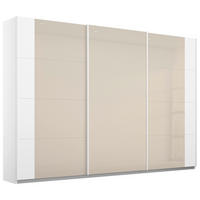 SCHWEBETÜRENSCHRANK 271/210/62 cm,  in Weiß, Champagner, 3 Tür(en)  - Champagner/Weiß, MODERN, Glas/Holzwerkstoff (271/210/62cm) - Rauch Möbel