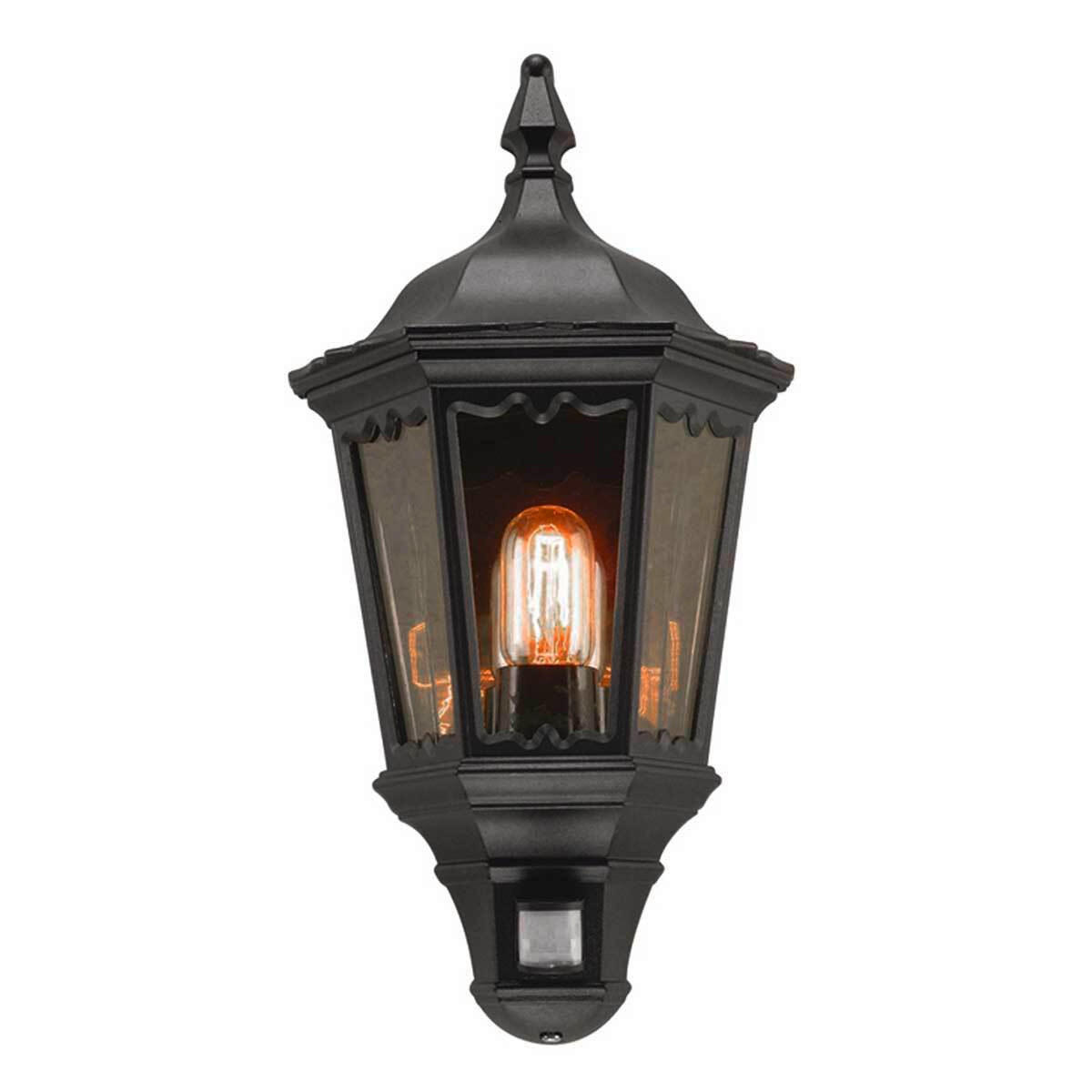 AUßENWANDLEUCHTE Medstead   - Schwarz, KONVENTIONELL, Glas/Metall (49,5/26/14cm) - Elstead Lighting