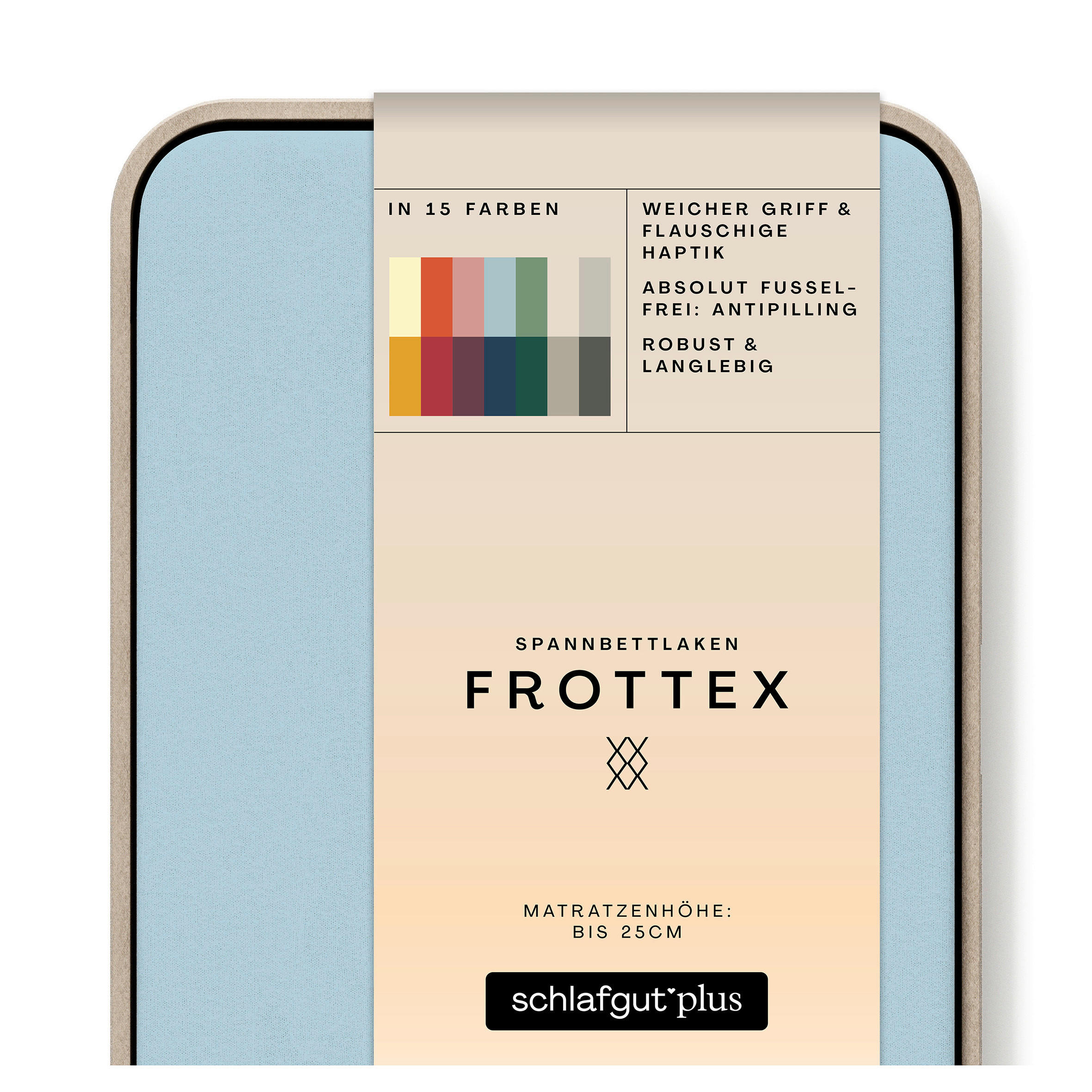 SPANNBETTTUCH FROTTEX Frottee  - Hellblau, Basics, Textil (160/200cm) - Schlafgut