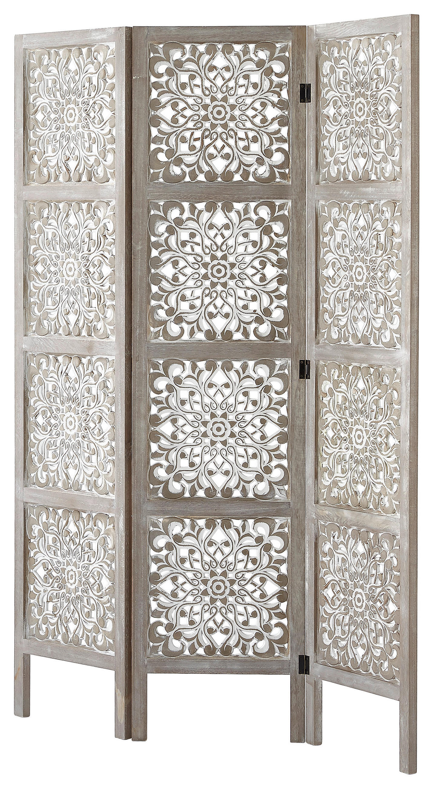 PARAVENT mit 3  Flügel - Braun/Weiß, LIFESTYLE, Holz/Holzwerkstoff (124,5/170/2,3cm) - Landscape