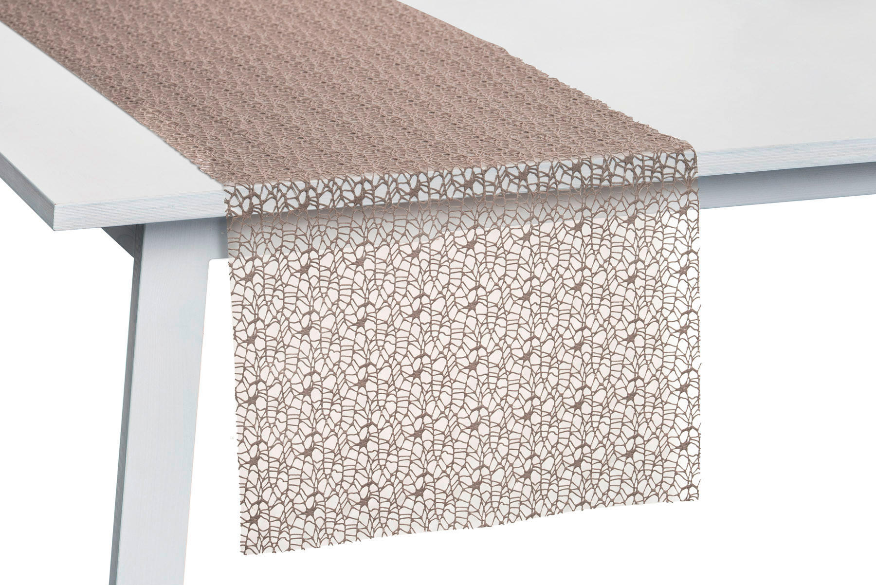 TISCHLÄUFER Network Textil Netz Grau 45/140 cm  - Grau, Konventionell, Textil (45/140cm) - Pichler