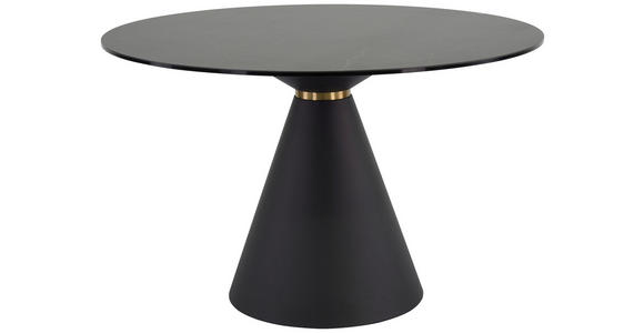 ESSTISCH in Metall, Glas, Keramik 120/120/76 cm - Schwarz, Design, Glas/Keramik (120/120/76cm) - Novel