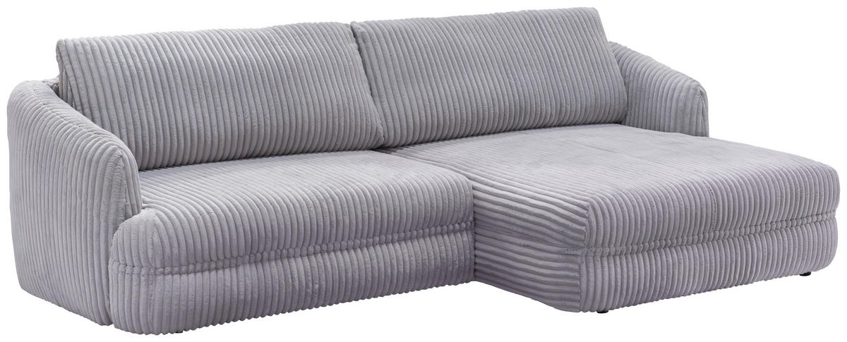 ECKSOFA in Cord Grau  284/161 cm  - Terracotta/Schwarz, Design, Kunststoff/Textil (284/161cm) - Livetastic