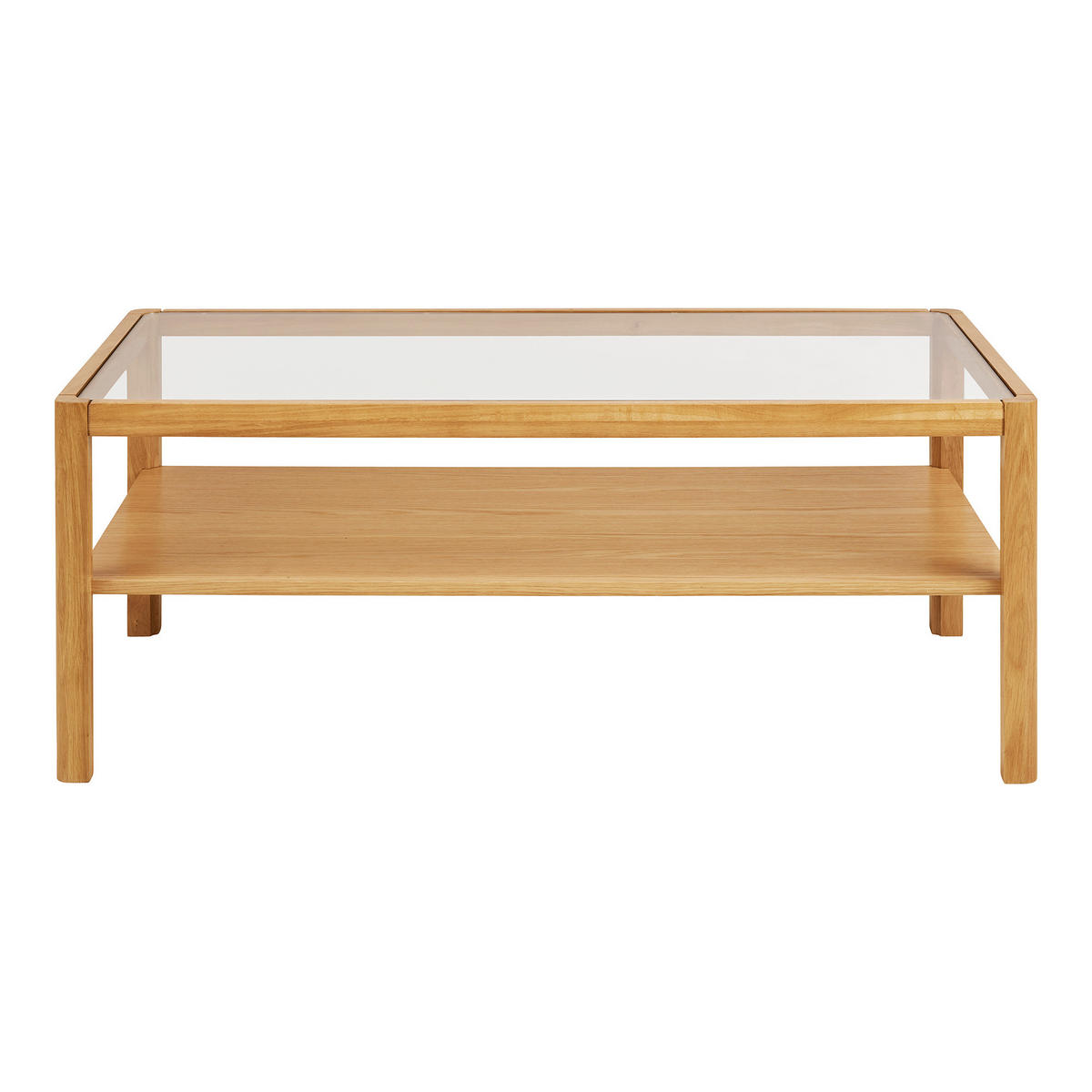 COUCHTISCH Lourmarin Eiche furniert, massiv 110/60/45 cm rechteckig Eichefarben  - Eichefarben, Design, Glas/Holz (110/60/45cm) - MID.YOU