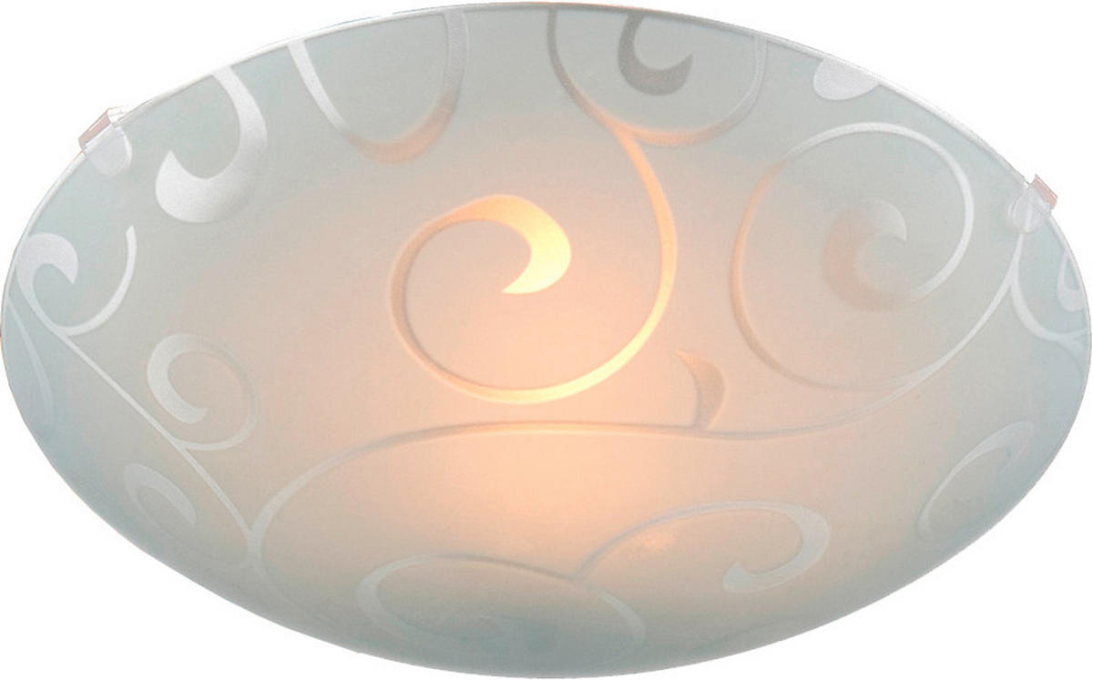 PLAFONJERA - bela/opal, Osnovno, staklo/metal (20/8cm)
