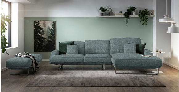 ECKSOFA Anthrazit Webstoff  - Anthrazit, Design, Textil/Metall (304/184cm) - Dieter Knoll