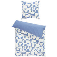 WENDEBETTWÄSCHE E-Cosmo Renforcé 155/220 cm  - Blau/Creme, Basics, Textil (155/220cm) - Esprit